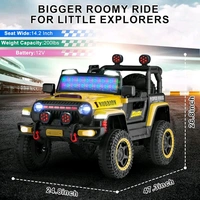 HOT GARAGE Hot Garage 12V Electric Ride-On Truck for Kids: Ride on Jeep with Parental Remote Control,Openable Doors, Music & MP3 Connectivity - Safe & Durable Electric VehicleToy for Girls Boys(Yellow)
