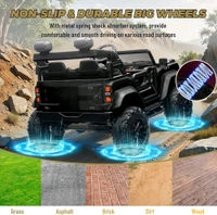 HOT GARAGE Hot Garage 2 Seater Ride On Car for Kids, 12v Licensed Ford Bronco Raptor Electric Power Ride On Truck Toy with Remote Control, 4 Wheels Shock Absorption, Soft Start, Bluetooth, Radio, 3 Speed - Black
