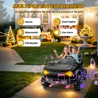 HOT GARAGE Hot Garage 2 Seater Ride On Car for Kids, 12v Licensed Ford Bronco Raptor Electric Power Ride On Truck Toy with Remote Control, 4 Wheels Shock Absorption, Soft Start, Bluetooth, Radio, 3 Speed - Black

