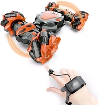  Twisting Spray Stunt Car for Kids Radio Control Hand Controlled Gesture Sensing RC Drift Cars Toys with Music and Light (Green)