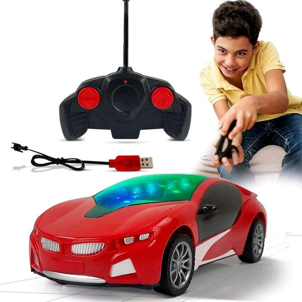 Patna Toys Scale Remote Controlled Rechargeable Famous Sports Car with 3D Flashing Lights On Roof for Kidsb (Red)

