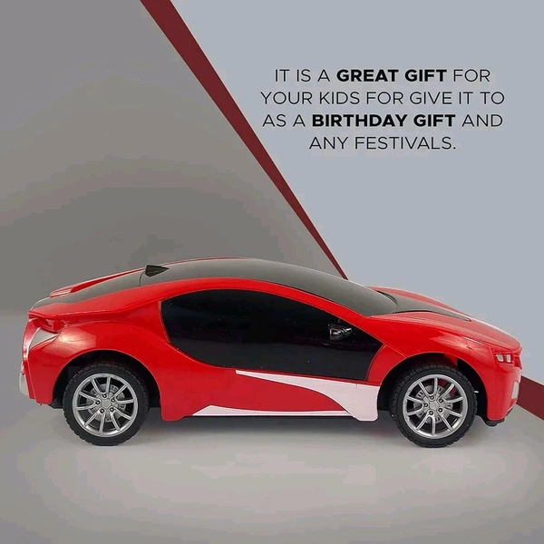 Patna Toys Scale Remote Controlled Rechargeable Famous Sports Car with 3D Flashing Lights On Roof for Kidsb (Red)

