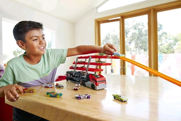 Hot Wheels Plastic Mega Hauler Truck, Stores More Than 50 Cars, Multicolor