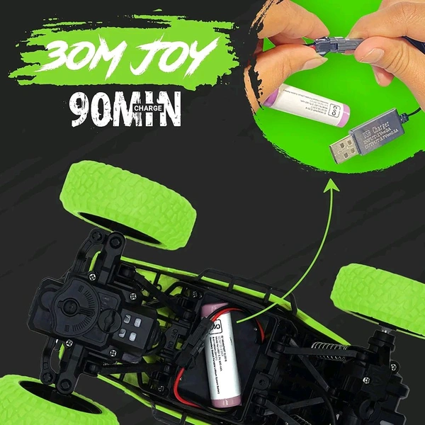 Patna Toys Remote Control Rock Crawler | 4x4 Off-Road Monster Truck | Rechargeable RC Rock Climber Car with Metal Alloy Body | High-Speed 4-Wheel Drive Off-Road Vehicle for Kids (Green)