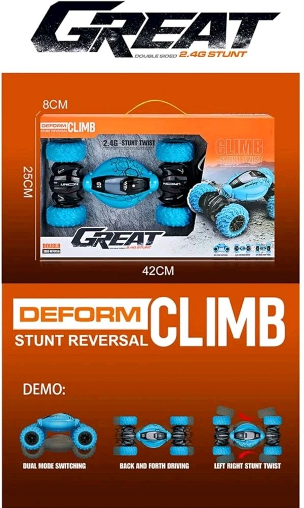 Remote Control 2 in 1 Drone 2.4 GHz ,360° Stunt Rollover, One Key Return, Altitude Hold, 3D Light's (Multicolor)
