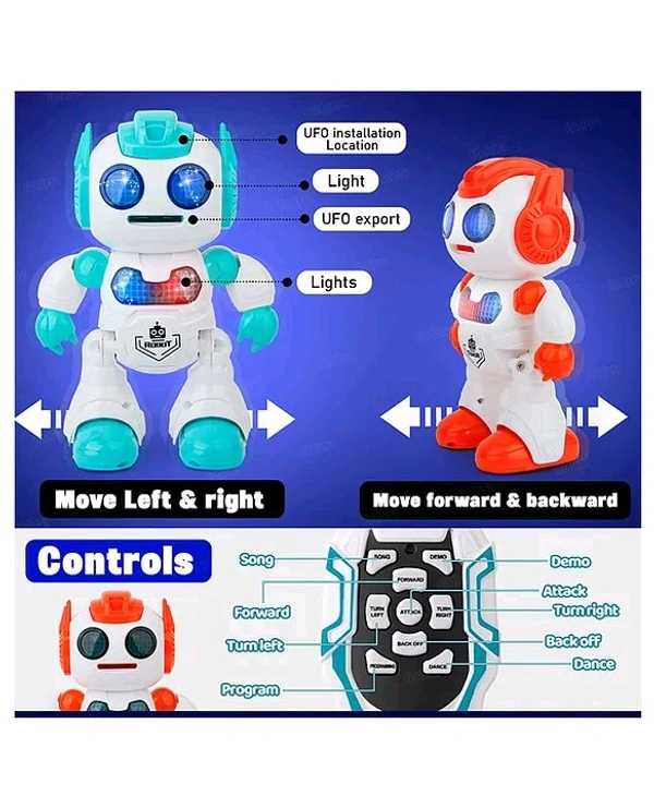 Patna Toys Wiser Robot 3 Year And Up Infrared Remote Control Robot Toy Programmable Flying Saucer Throwing Robot Battle Toy


