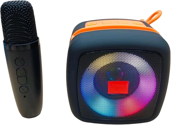 Woos  Speaker and Mic Set for Kids, Listen to Music, Karaoke, Bluetooth Speaker New Portable Karaoke Kit for Kids (Blue & Orange)