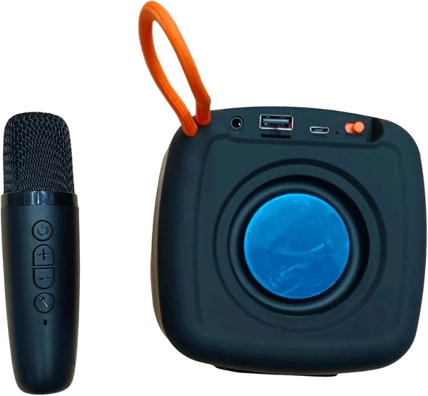 Woos  Speaker and Mic Set for Kids, Listen to Music, Karaoke, Bluetooth Speaker New Portable Karaoke Kit for Kids (Blue & Orange)