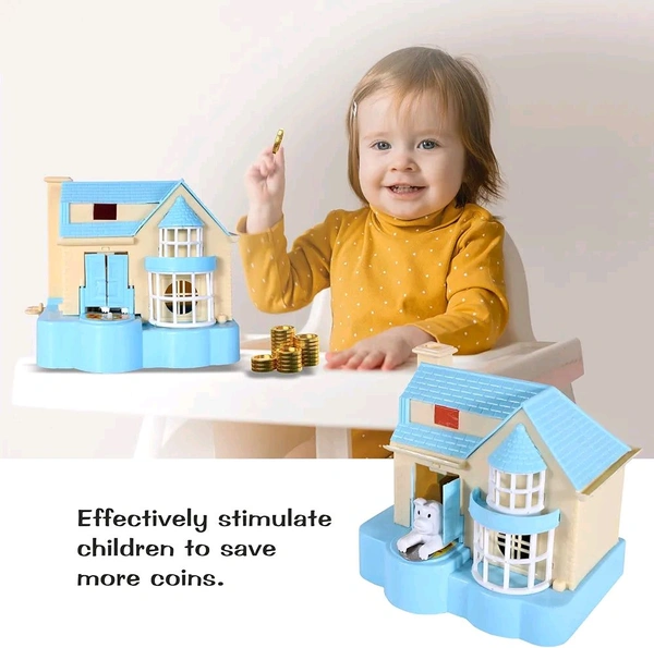 Toy Zone Puppy House Coins Bank Blue |Classic Puppy House Toy | Coin Stealing Puppy House |House of Puppy | Coin Collecting Saving Bank for Kids |for 3+ Year