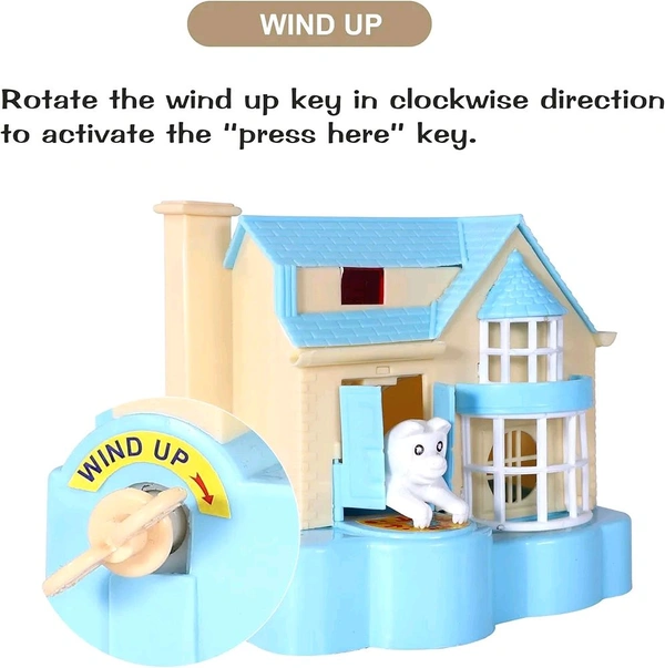 Toy Zone Puppy House Coins Bank Blue |Classic Puppy House Toy | Coin Stealing Puppy House |House of Puppy | Coin Collecting Saving Bank for Kids |for 3+ Year