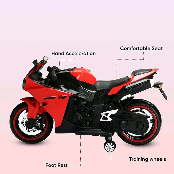 HOT GARAGE Hot Garage Kids Bike R1 Rechargeable Battery Operated Ride On Kids Electric Bike Red Age (2 To 4 Years)