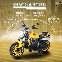 HOT GARAGE Hot Garage Kids Electric Ride On Bike for 3, 4, 5, 6, 7, 8 Year Boys & Girls | Birthday Gift | Bikes for Kids to Ride | Hand Accelerator | 3-5 Years | 6-8 Year | Boys Riding Bike (Yellow)