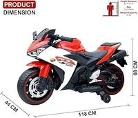 HOT GARAGE Hot Garage Bike for Kids Toy R3 Bike with Rechargeable Battery Operated Ride on for Boys and Girls | Electric Children Ride on [3 to 8 Years, Large, Red]