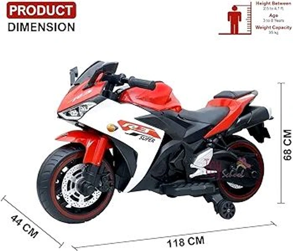 HOT GARAGE Hot Garage Bike for Kids Toy R3 Bike with Rechargeable Battery Operated Ride on for Boys and Girls | Electric Children Ride on [3 to 8 Years, Large, Red]