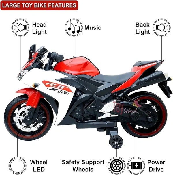HOT GARAGE Hot Garage Bike for Kids Toy R3 Bike with Rechargeable Battery Operated Ride on for Boys and Girls | Electric Children Ride on [3 to 8 Years, Large, Red]