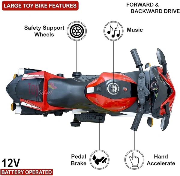 HOT GARAGE Hot Garage Bike for Kids Toy R3 Bike with Rechargeable Battery Operated Ride on for Boys and Girls | Electric Children Ride on [3 to 8 Years, Large, Red]