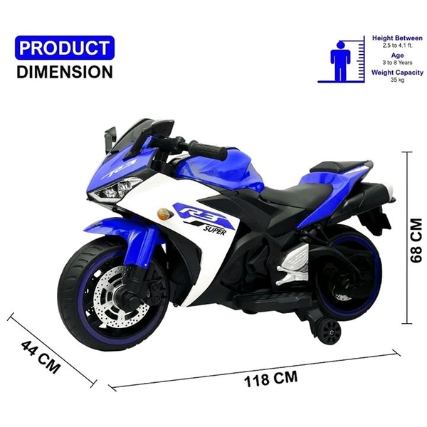 HOT GARAGE Hot Garage Bike for Kids Toy R3 Bike with Rechargeable Battery Operated Ride on for Boys and Girls | Electric Children Ride on [3 to 8 Years, Large, Blue]