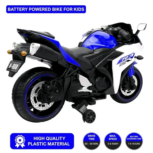HOT GARAGE Hot Garage Bike for Kids Toy R3 Bike with Rechargeable Battery Operated Ride on for Boys and Girls | Electric Children Ride on [3 to 8 Years, Large, Blue]