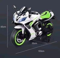 HOT GARAGE Hot Garage R9 Rechargeable PL 6655 12V Battery Operated Ride On Bike for Kids, Fun Electric Bike for Outdoor Adventures | Safe and Fun Kids' Ride-On Toy |1 to 6 Years Green & White