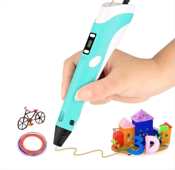 3D Pen, 3D Printing Pen, Easy Safe Creative 3D Writing Printer, 3D Doodle Printer Pen, 3D Art Printing Printer Pens, Educational Gift for Kids, Include 3 Colors PLA Filament Refills