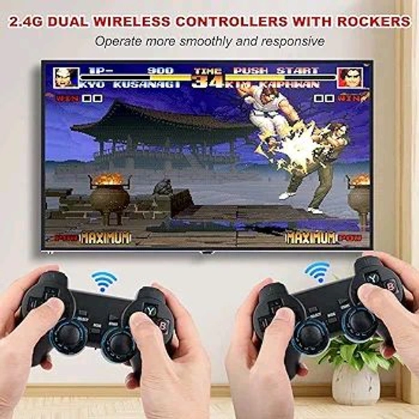 Patna Toys 4K Ultra HD TV Video Games Console Stick 2.4g Wireless Gamepad Controller USB Built-in 21000+ Classic Wireless Console Stick 8 Bit Mini Retro Controller HDMI Output Dual Player Plug in Play


