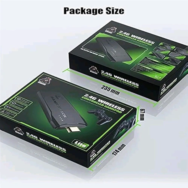 Patna Toys 4K Ultra HD TV Video Games Console Stick 2.4g Wireless Gamepad Controller USB Built-in 21000+ Classic Wireless Console Stick 8 Bit Mini Retro Controller HDMI Output Dual Player Plug in Play


