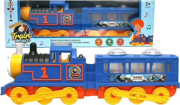  Patna Toys Magic Little Train Engine Toy with Cartoon Face || Flashing Lights & Sound|| Multiolour