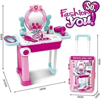 Patna Toys Makeup Kit for Girls Toys, Beauty Set for Kids Girls, All Makeup Set Accessories for Kids Girls (Makeup Set Travel Trolley Bag), Multicolor
