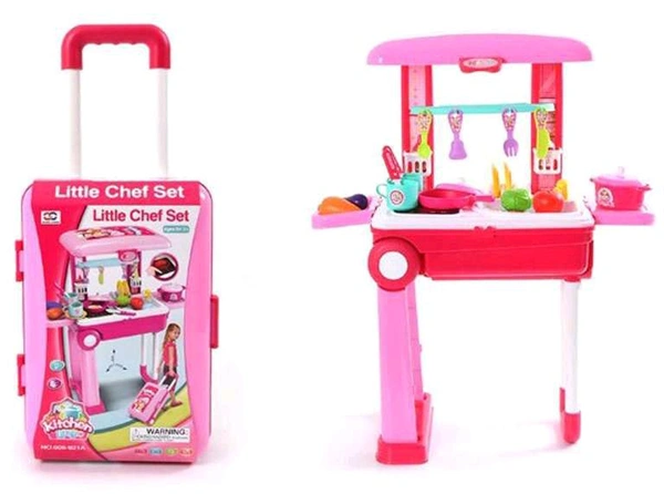 Patna Toys 2 in 1 Kitchen Set for Kids, Portable Pretend Play Toys

