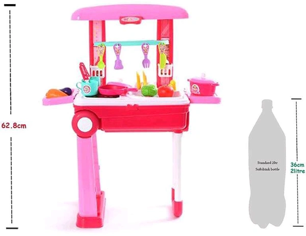 Patna Toys 2 in 1 Kitchen Set for Kids, Portable Pretend Play Toys

