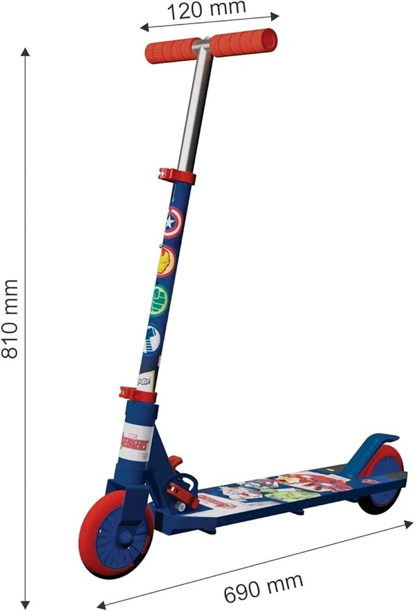Skoodle Let's Vroom 2 Wheel Kick Scooter, Foldable & Height Adjustable, Slip Resistant Deck, Scooter for Kids 3+ Years, Green


