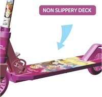 Skoodle Disney Princess 2 Wheel Kick Scooter, Foldable & Height Adjustable, Slip Resistant Deck, Scooter for Kids 3+ Years, Pink
