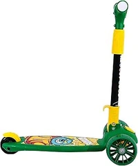 Coco Jumbo Scooter for Kids 2 Wheels Steel Frame Large Foldable & Height Adjustable with Suspension Brake 2 Wheels Skate (Weight Capacity Up to 50 Kgs, Age 3+ years Boys & Girls) (Green) 