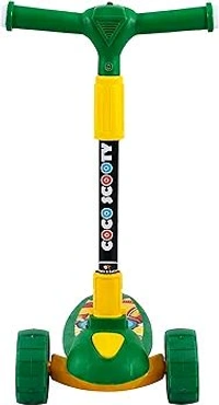 Coco Jumbo Scooter for Kids 2 Wheels Steel Frame Large Foldable & Height Adjustable with Suspension Brake 2 Wheels Skate (Weight Capacity Up to 50 Kgs, Age 3+ years Boys & Girls) (Green) 