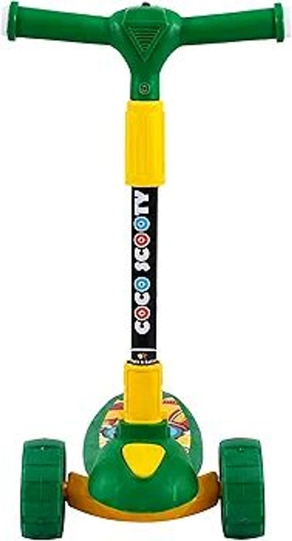 Coco Jumbo Scooter for Kids 2 Wheels Steel Frame Large Foldable & Height Adjustable with Suspension Brake 2 Wheels Skate (Weight Capacity Up to 50 Kgs, Age 3+ years Boys & Girls) (Green) 