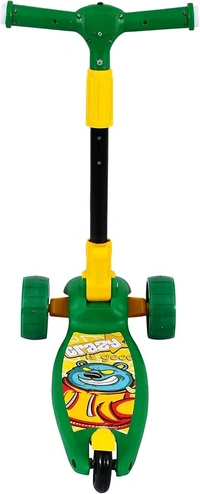 Coco Jumbo Scooter for Kids 2 Wheels Steel Frame Large Foldable & Height Adjustable with Suspension Brake 2 Wheels Skate (Weight Capacity Up to 50 Kgs, Age 3+ years Boys & Girls) (Green) 