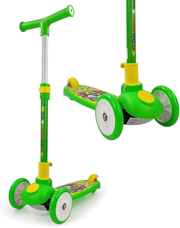 Super Scooty for Kids,Skate Scooter for Kids,with Foldable and Height it Wheel has a LED Light,Weight (Green)