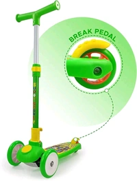 Super Scooty for Kids,Skate Scooter for Kids,with Foldable and Height it Wheel has a LED Light,Weight (Green)