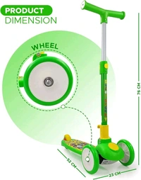 Super Scooty for Kids,Skate Scooter for Kids,with Foldable and Height it Wheel has a LED Light,Weight (Green)