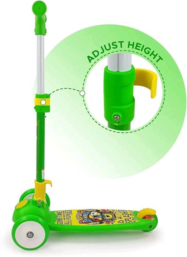 Super Scooty for Kids,Skate Scooter for Kids,with Foldable and Height it Wheel has a LED Light,Weight (Green)
