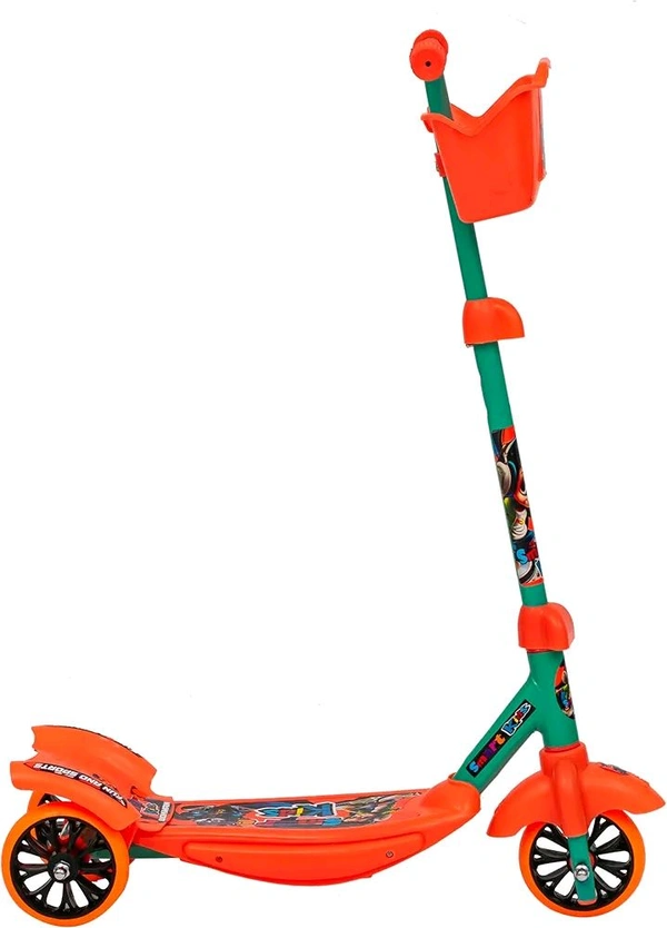 Smart Kid Kick Scooter for Kids | 3 Adjustable Height Scooter, Foldable & Attractive | PVC Wheels with Rare Brakes for Boys & Girls | Age Upto 3+ Years (Orange)