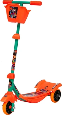 Smart Kid Kick Scooter for Kids | 3 Adjustable Height Scooter, Foldable & Attractive | PVC Wheels with Rare Brakes for Boys & Girls | Age Upto 3+ Years (Orange)