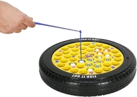 Patna Toys Musical Rotating Tyre Fishing Game Toy with 45 Fishes and 4 Poles for Kids - 4 Players (Yellow)
