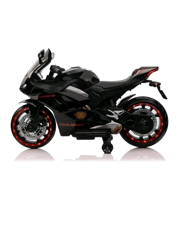 HOT GARAGE Hot Garage Kids Battery Operated Power Riding Motorcycle LB 424L, Ride-on Electric Motorbike with Support & Lighting Wheels, Sit & Drive Toy Gift for Boys Girls, Best Toddler Bike 3-10 Yrs (Black)