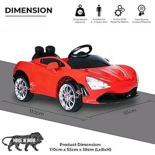 HOT GARAGE Hot Garage Kids Car M4 with Rechargeable Battery Operated for Kids| Remote & Manual Control Ride on Car for Children | Electric Toy Car for Boys & Girls to Drive [ 2 to 8 Years, Large, Red] (RED M1)
