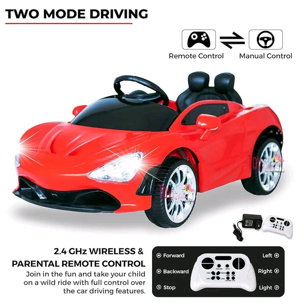 HOT GARAGE Hot Garage Kids Car M4 with Rechargeable Battery Operated for Kids| Remote & Manual Control Ride on Car for Children | Electric Toy Car for Boys & Girls to Drive [ 2 to 8 Years, Large, Red] (RED M1)
