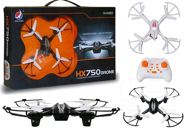 HX750 Drone Without Camera with Remote Control Remote Control Toy Drone RC Toy Drone Quadcopter Toy Drone with Remote Control, Altitude Hold One Key Return, Blue and Red Lights- Black Or White