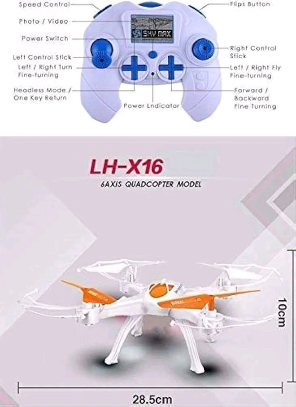 LH-X16 Drone 2.4G Flip 6Axis Gyro Quadcopter Flying Toy | NO Camera (Orange)
