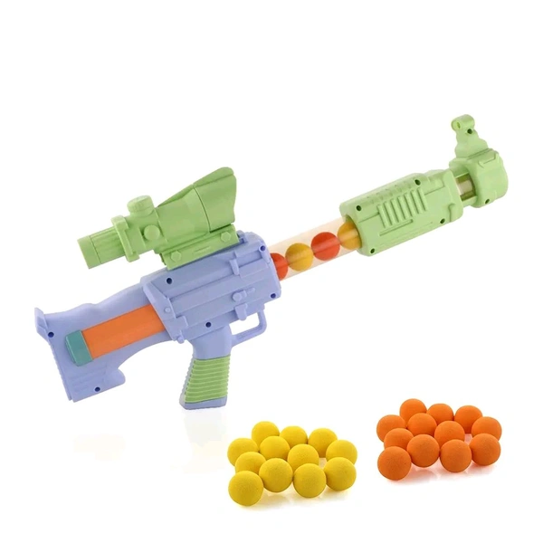 Chanak Space Explorer Pneumatic Gun Include 12 Orange & 12 Yellow Soft Foam Ball, for Indoor Outdoor Use Safe for Boys Girls, Above 5+ Age, BIS Approved