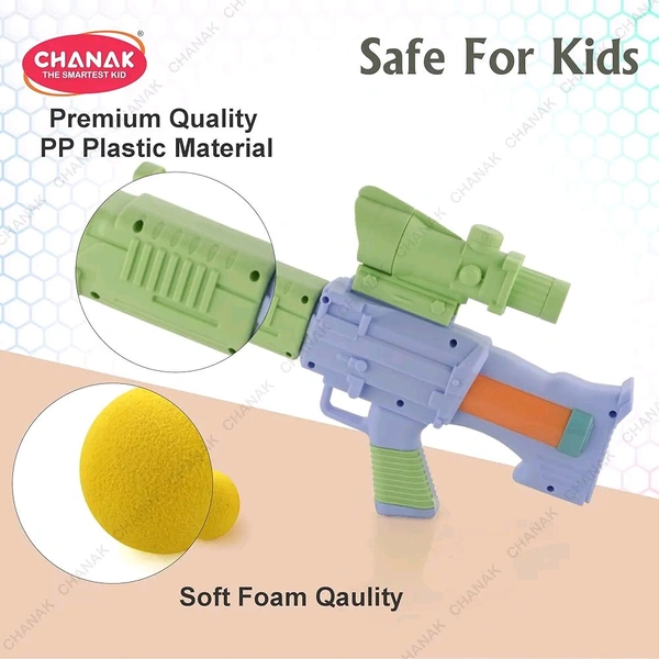 Chanak Space Explorer Pneumatic Gun Include 12 Orange & 12 Yellow Soft Foam Ball, for Indoor Outdoor Use Safe for Boys Girls, Above 5+ Age, BIS Approved